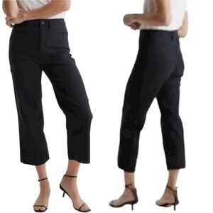 NWT Quince Organic Stretch Cotton Twill Wide-Leg Crop Jeans Pants